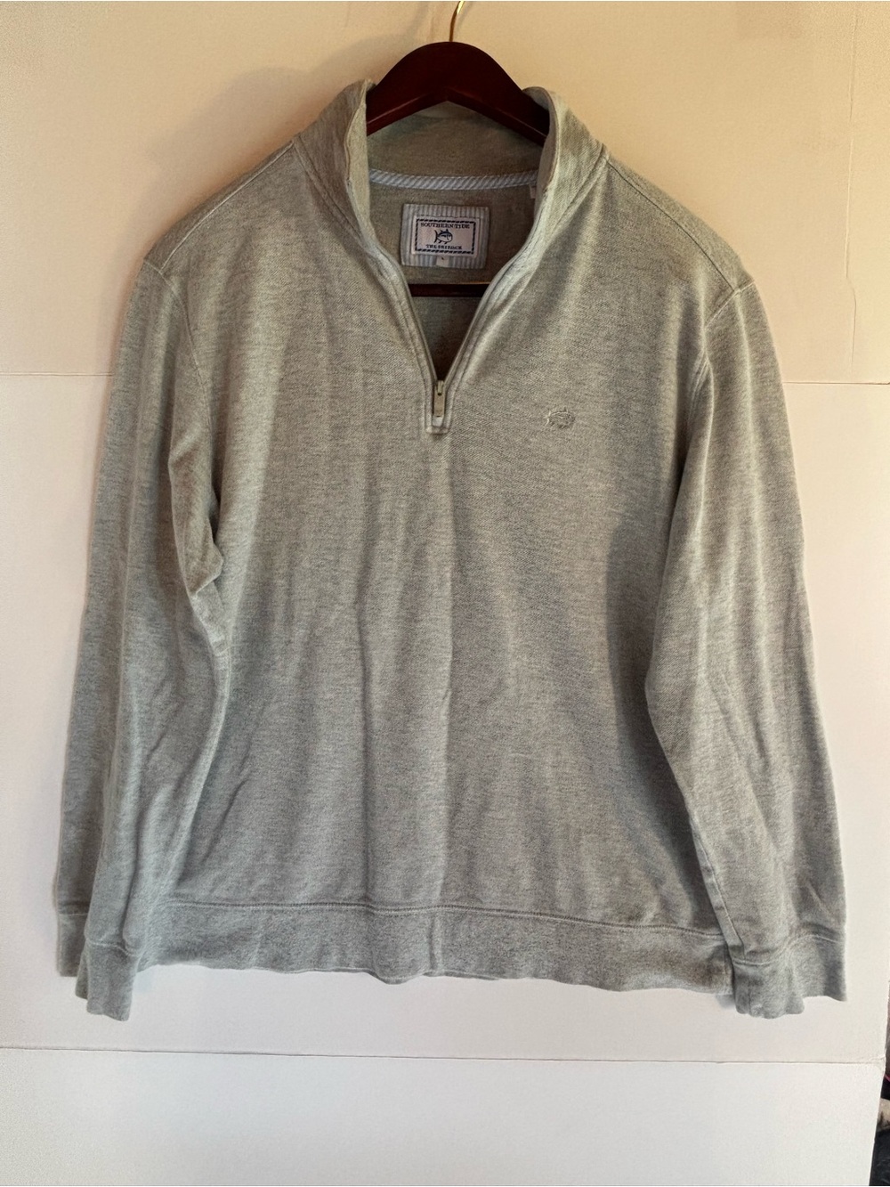 Southern Tide Light Gray Quarter-Zip Pullover